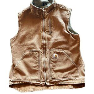 Women's Sandstone washed Duck sherpa lined CARHARTT VEST L